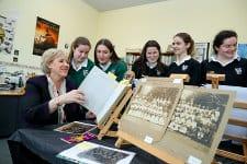 Minister Humphreys with students in Muckross College in Donnybrook